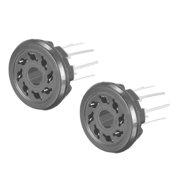 uxcell 8ピンチューブソケット プラスチック管ソケット 真空管用ソケット チューブ保護 錫メッ...