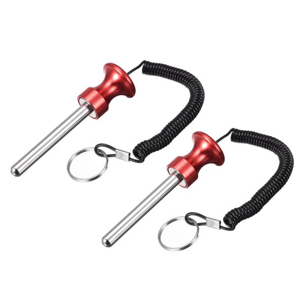 uxcell ウェイトスタックピン 10mm x 80mm プルロープ付き筋力トレーニング機器アクセ...