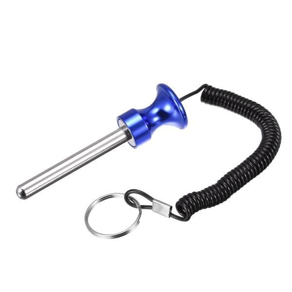 uxcell ウェイトスタックピン 10 mm x 80 mm プルロープ付き筋力トレーニング機器ア...