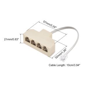uxcell 電話ジャックスプリッター 6P4...の詳細画像2