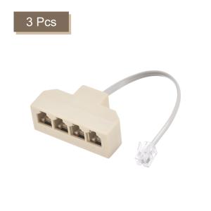 uxcell 電話ジャックスプリッター 6P4...の詳細画像3