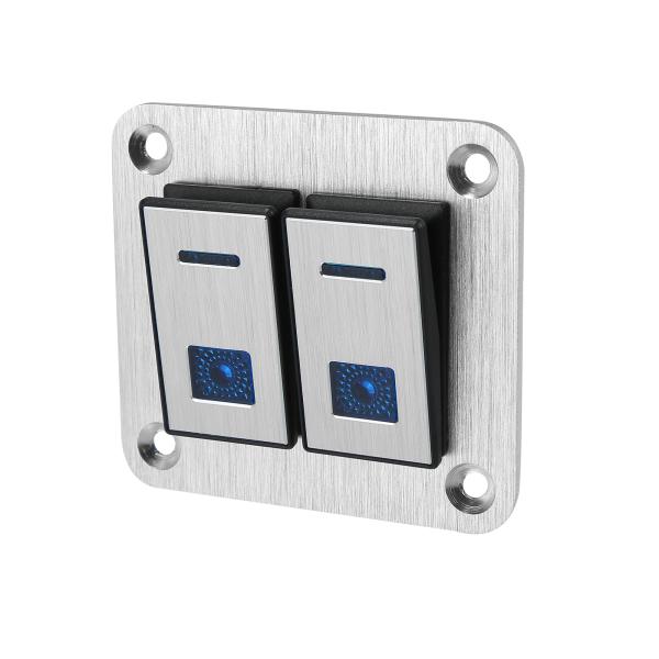 X AUTOHAUX トグルロッカースイッチパネル カーマリンボート 2ギャング 5ピン 12V/2...