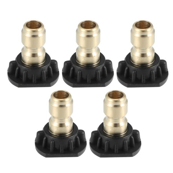 uxcell 高圧洗浄機スプレーノズルのチップクイックコネクタ ブラック 真ちゅう プラスチック 5...