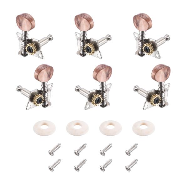 uxcell ギターマシンヘッドチューニングペグチューナーセット クラシックギター用 個別単穴 クロ...