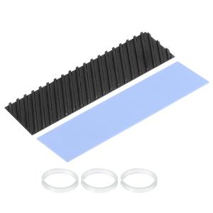 uxcell 銅製ヒートシンク グラフェン被覆 サーマルパッド付き ゴム輪付きm.2 SSD PC用 70x20x1.5mm 1セット