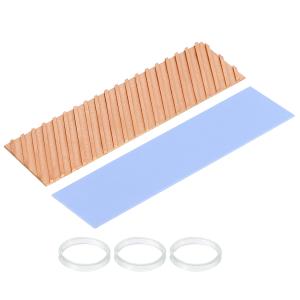 uxcell 銅製ヒートシンク サーマルパッド付き ゴム輪付きm.2 SSDモジュール ラップトップクーラー用 70x20x1.5mm 1セット