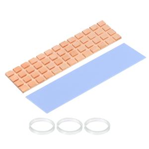 uxcell 銅製ヒートシンク サーマルパッド付き ゴム輪付きm.2 SSD メモリ PC用 ラップトップクーラー用 70x20x1.5mm 1セット
