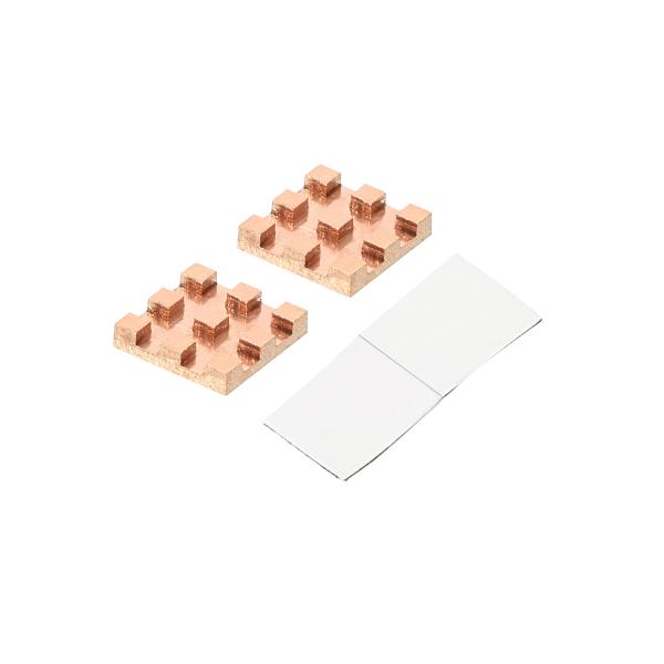 uxcell 銅ヒートシンク 10x10x2mm 粘着剤付き ICチップセットクーラー用 5個入り