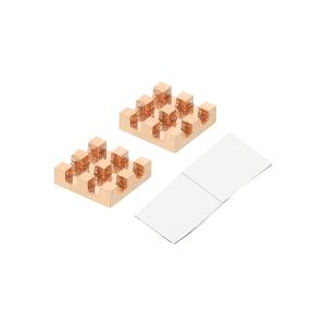 uxcell 銅ヒートシンク 10x10x3 mm 粘着剤付き ICチップセットクーラー用 2個入り