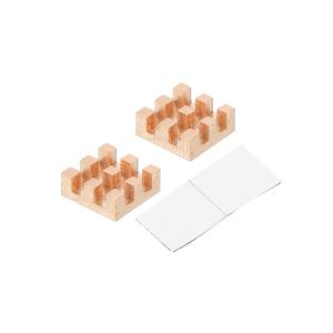 uxcell 銅ヒートシンク 10x10x4mm 粘着剤付き ICチップセットクーラー用 5個入り