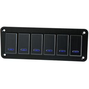 uxcell 6ギャングロッカースイッチパネル 5ピン オンオフ 配線済み