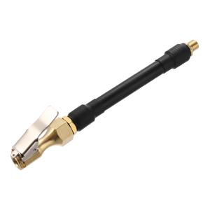 uxcell タイヤバルブ接続パイプ エアチャックインフレーター コンプレッサーポンプ 延長ゴムホース 車 柔軟なステンレス鋼 長さ10cm