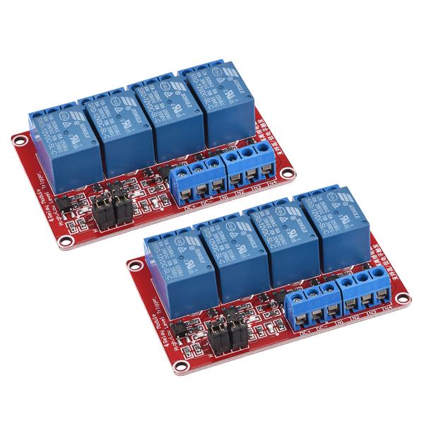 uxcell リレーモジュール 4チャネル 12V 高低レベルトリガーモジュール レッド リレーモジ...