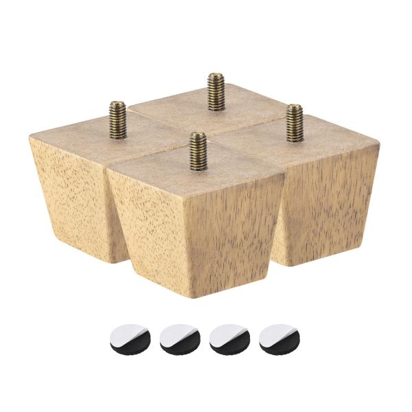 uxcell 家具の脚 正方形 無垢材 カウチの脚 足 椅子 テーブルの脚 ソファ サポート 交換部...