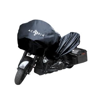 ACROPIX バイクカバー バイク用車体カバー バイクハーフカバー 収納バッグ付き 紫外線防止 XL 軽量 汎用 バイク用 ブラック 1個