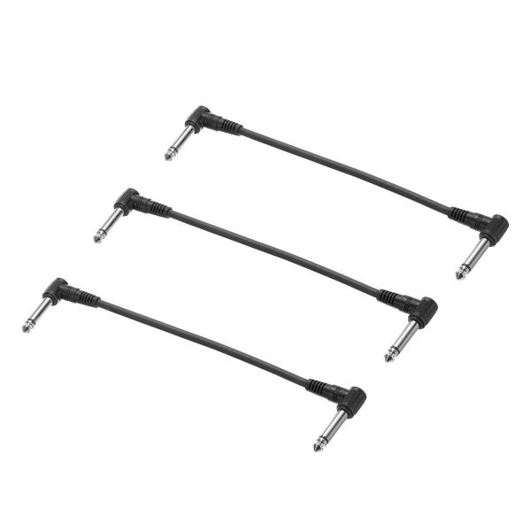 uxcell ギターパッチケーブル 6 mm TRS 直角ペダル楽器ケーブル ギターエフェクターボー...