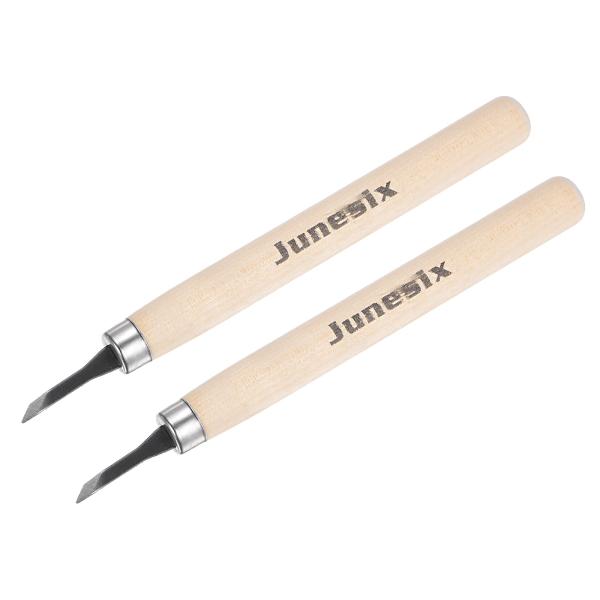 uxcell クラフトカービングナイフ 3 mm 50# 炭素鋼 小型斜めブレード ウッドハンドル ...