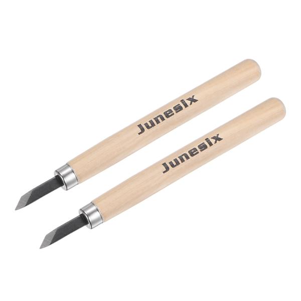 uxcell クラフトカービングナイフ 5.5mm 50# 炭素鋼 中型斜めブレード ウッドハンドル...