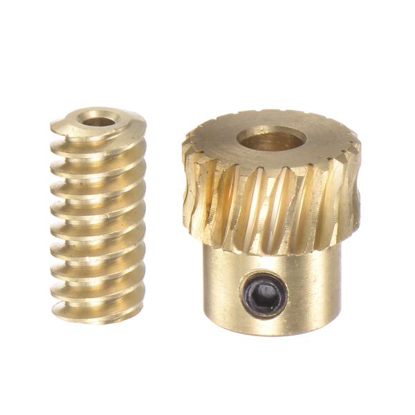 uxcell ウォームギアセット 真鍮 0.5 係数 20T 20:1 減速比 2.3 mm 穴径 ...