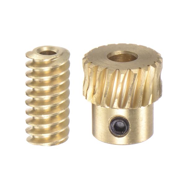 uxcell ウォームギアセット 真鍮 0.5 係数 20T 20:1 減速比 3 mm 穴径 右回...