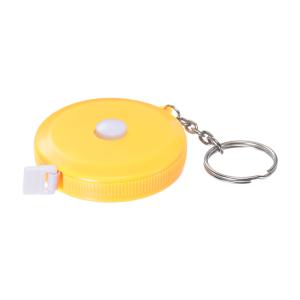 uxcell 巻き尺 測定テープ 1.5M リトラクタブル テーラーテープ ポケットサイズ測定 キーチェーン付き ボディー 生地 ライトイエロー