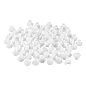 uxcell ネジ穴プラグ 5 mm直径 PP スナップインシェルフボタン フラッシュ型キャップ 家具キャビネット食器棚用 ミルキーホワイト 96個