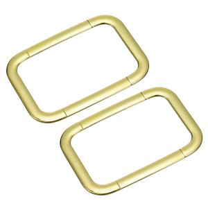 uxcell 金属製財布ハンドル 109 mm 矩形 ハンドバッグのハンドルフレーム交換 財布作りDIYクラフト用 ゴールド 2個