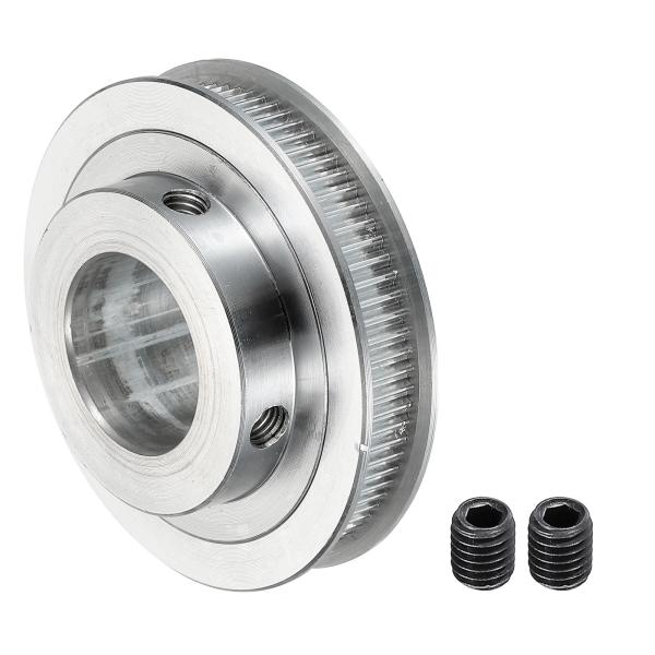 uxcell 80歯直径25 mmタイミングプーリー アルミ製同期ホイール シルバー M5ネジ 3D...