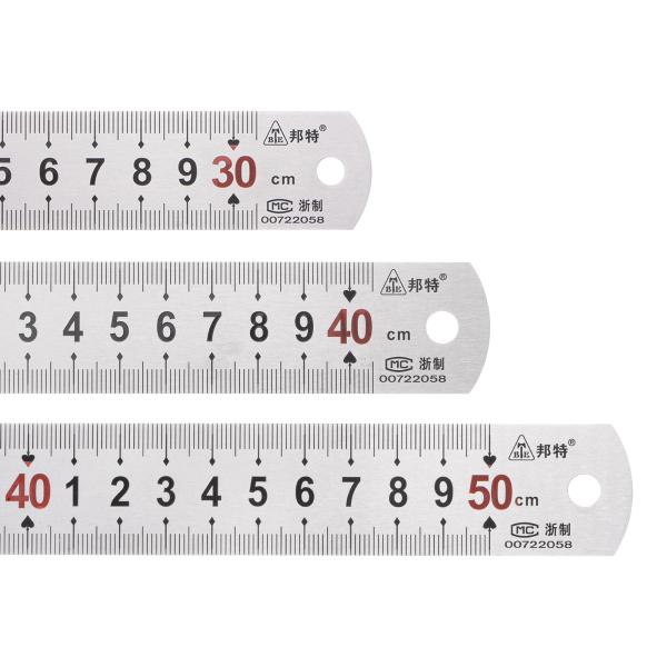 uxcell 直定規セット 30cmx26mm &amp;40cmx29mm &amp;50cmx29mm 201ス...