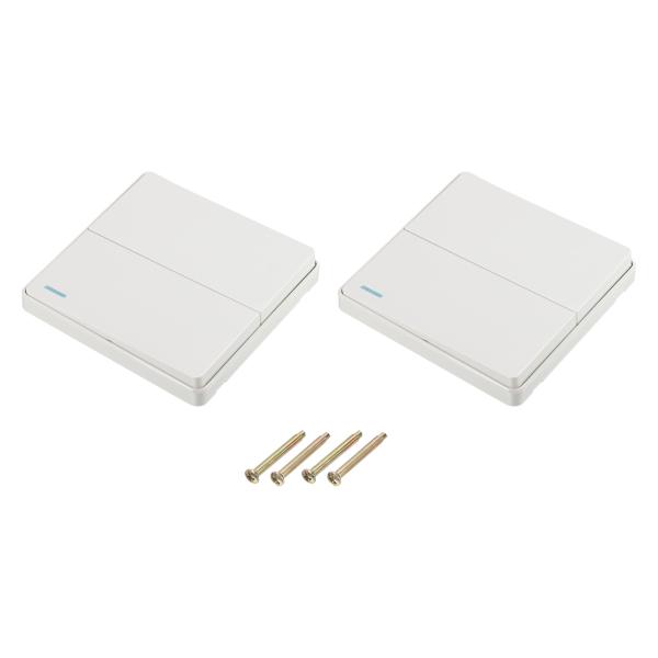 uxcell ライトスイッチ 壁パネル オン/オフプッシュボタン 2ギャング2 ウィーホワイト 25...