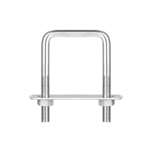 uxcell スクエアUボルト 47 mm内幅 80 mm長さ M8 Uクランプボルト ナットとプレ...