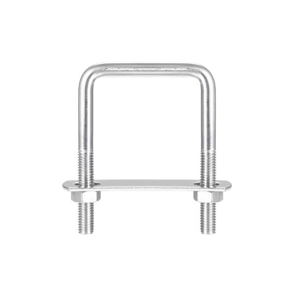 uxcell スクエアUボルト 52 mm内幅 80 mm長さ M8 Uクランプボルト ナットとプレ...