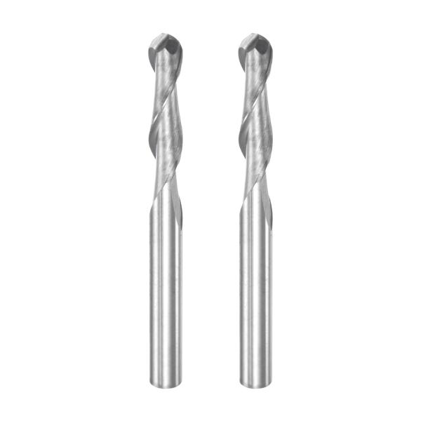uxcell ボールノーズ エンドミル ハイス鋼 2枚刃 らせんアップカット CNC ルータービット...