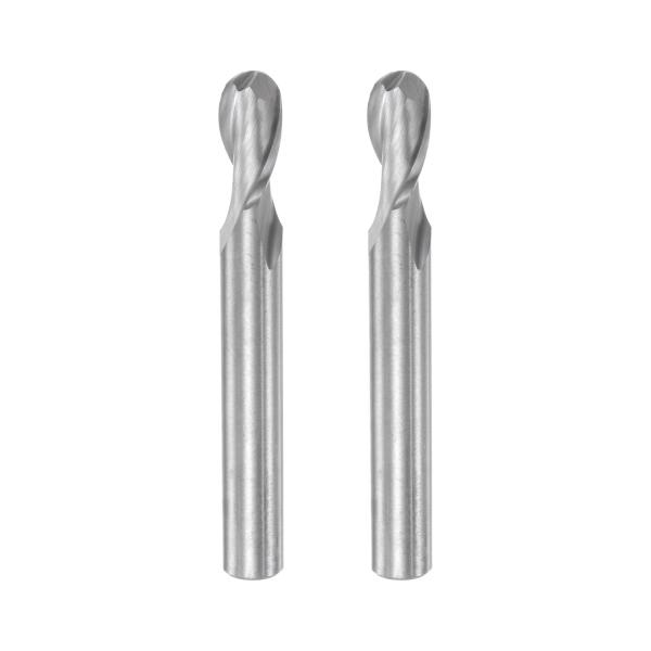 uxcell ボールノーズ エンドミル ハイス鋼 2枚刃 らせんアップカット CNC ルータービット...