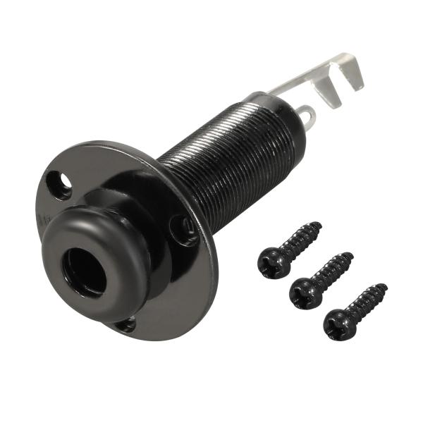 uxcell エレキギター ベース モノラル エンドピン出力ジャック ストラップボタン エレクトリッ...