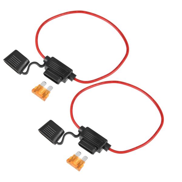 uxcell インラインヒューズホルダー 5Aヒューズ付き DC 32V 16ゲージ 車のインライン...