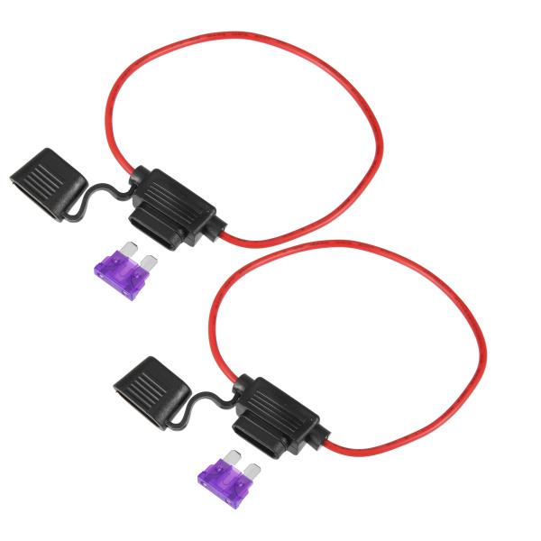 uxcell インラインヒューズホルダー 35Aヒューズ付き DC 32V 16ゲージ 車のインライ...