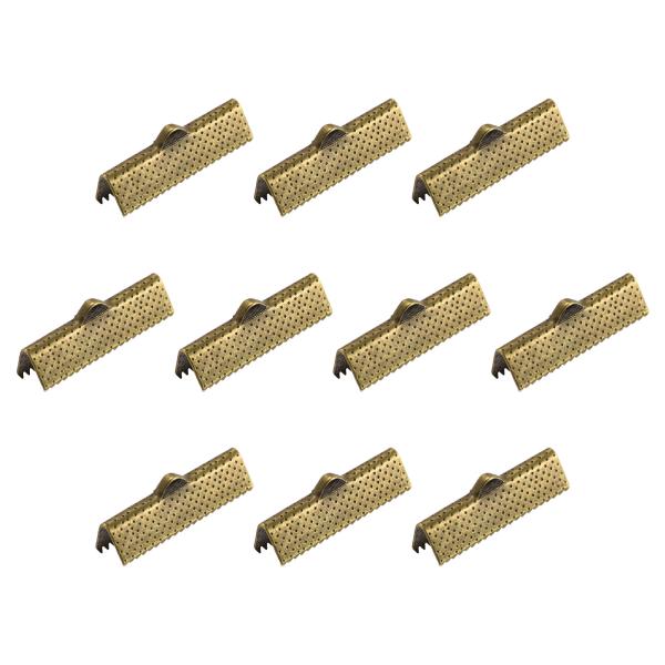 uxcell リボンクリンプクランプエンド 25 mm ブックマークピンチコードエンドクラスプ DI...