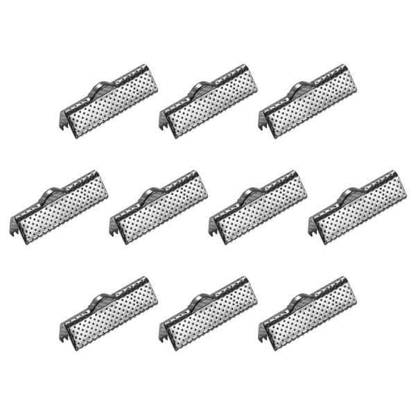 uxcell リボンクリンプクランプエンド 25mm ブックマークピンチコードエンドクラスプ DIY...