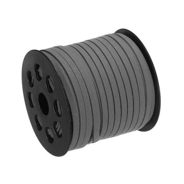 uxcell スエードコード 45M 5mm フラット レザー スレッドストリング 財布 ハンドバッ...