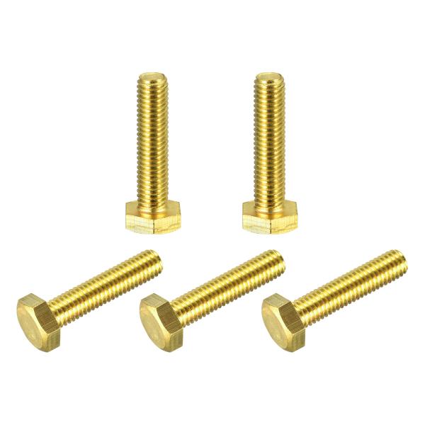 uxcell 真鍮六角ボルト 全ねじ グレード4.8 ソリッド 黄銅六角ボルト 小ねじ 機械ねじ M...