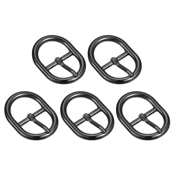 uxcell メタルローラーバックル 25mm シングルプロングベルトバックル オーバル センターバ...