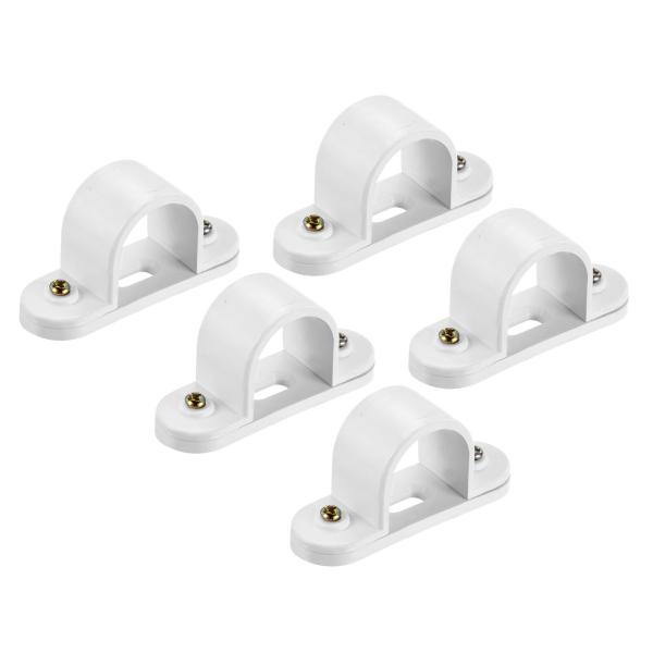 uxcell PVCコンジットサドルパイプクリップ25mm ベース付き 5個パック
