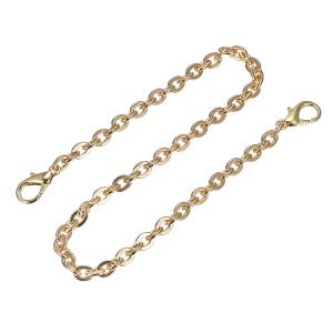 uxcell パースチェーンストラップ 400x5.5mm フラットチェーンストラップ ショルダークロスボディ交換用ストラップ ゴールドトーン