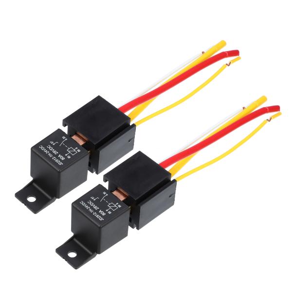 uxcell カーリレー ソケットハーネス付き 4ピン 24V 80Amp モデル JD2912 8...