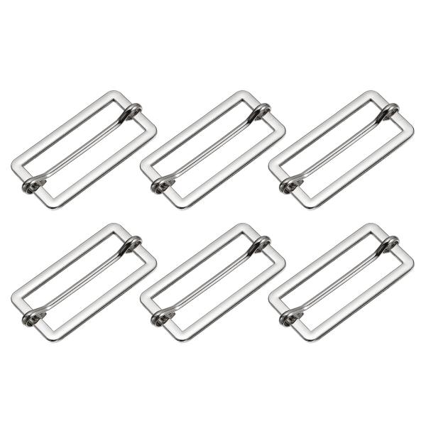 uxcell スライドバックル 40x17x2.3mm 金属長方形アジャスター トリグライド スライ...
