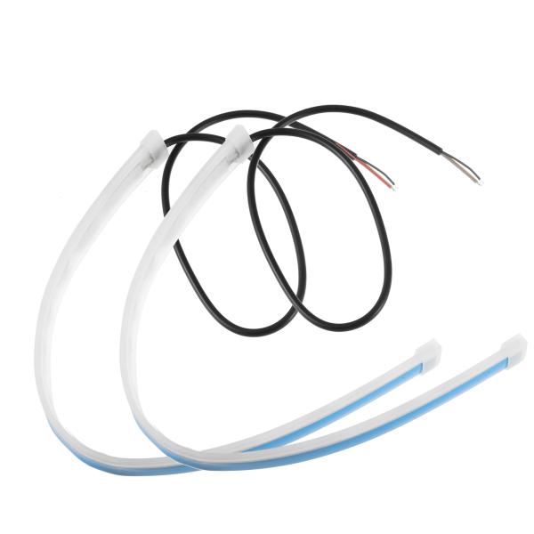 uxcell カーLEDヘッドライトストリップ デイタイムランニングライト用 LEDストリップ ホワ...