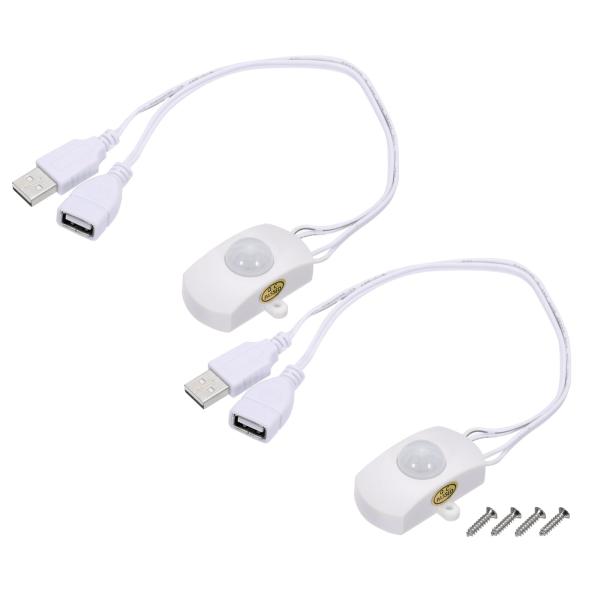uxcell PIRモーション起動センサースイッチ DC 5V-24V 5A USBインターフェース...