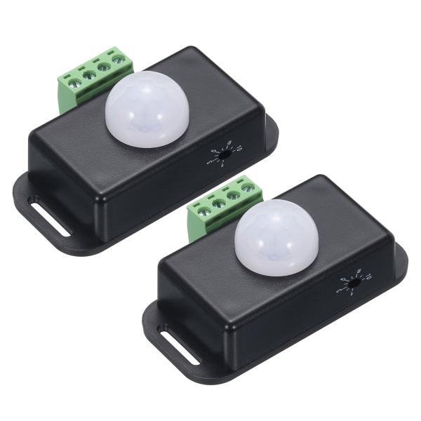 uxcell PIRセンサー LEDモーションセンサー 調整可能なPIRプローブ 12V 24V L...