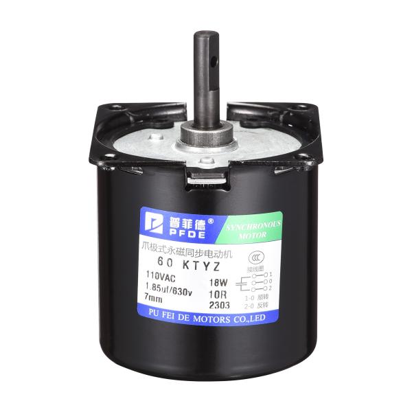 uxcell 永久磁石同期ギヤモーター 10RPM 110V 18W 50/60Hz C W/CC ...